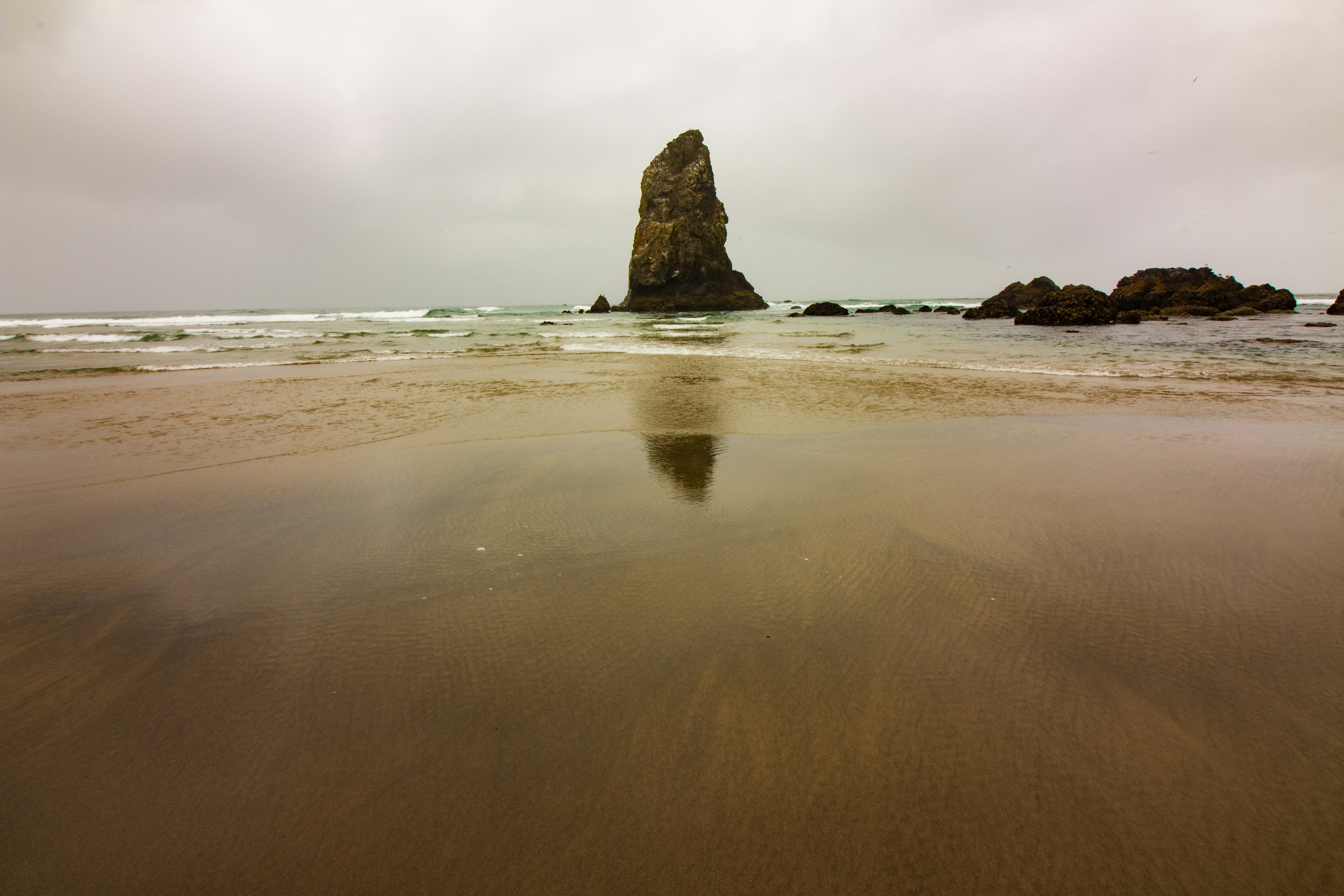 brown rock formation on sea shore during daytime